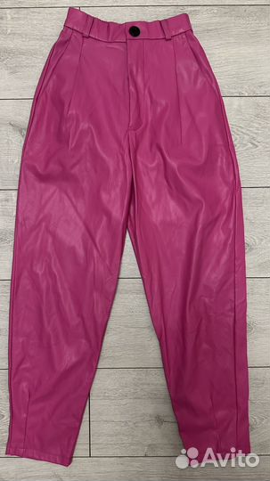 Кожаные брюки женские 42