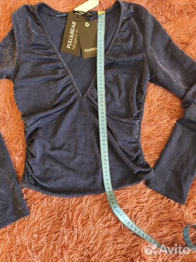 Блуза лонгслив с блёстками pull and bear