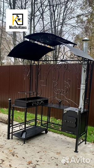 Кованые мангалы с крышей
