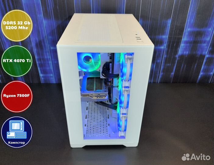 Компьютер новый AMD7500F-RTX4070Ti-32DDR5-SVO3-B650