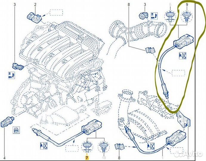 Датчик кислорода лямбда зонд Renault Kaptur