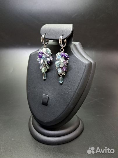 Серьги с флюоритом