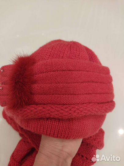 Шапка женская с шарфом