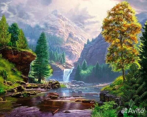 Картина по номерам 40x50 Начало осени в скалистых