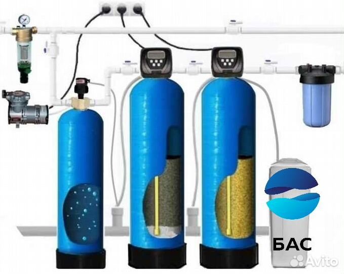 Очистка воды из скважины для коттеджа умягчения