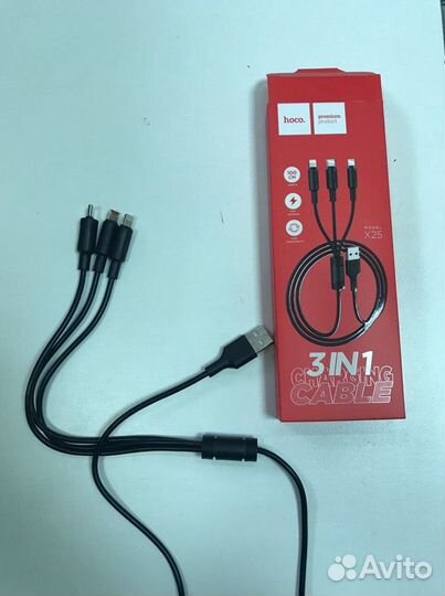USB кабель hoco X25 3 в 1 Apple/Micro/Type-C