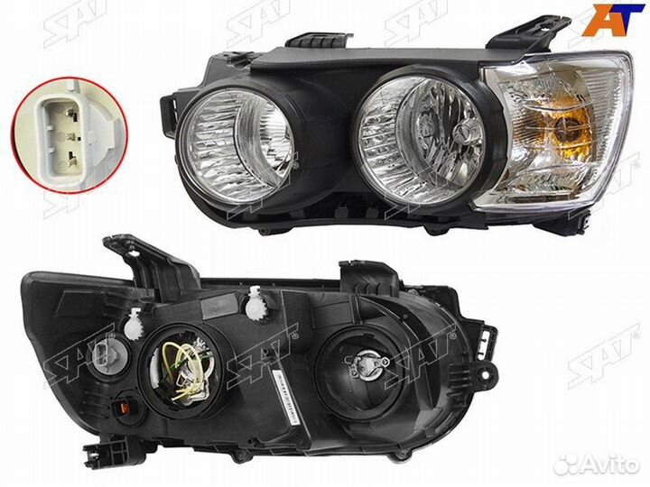 Фара chevrolet aveo 11-15 окантовка черная