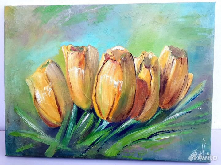 Картина маслом на холсте цветы