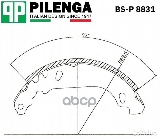 Колодки тормозные барабанные задние (180мм) со