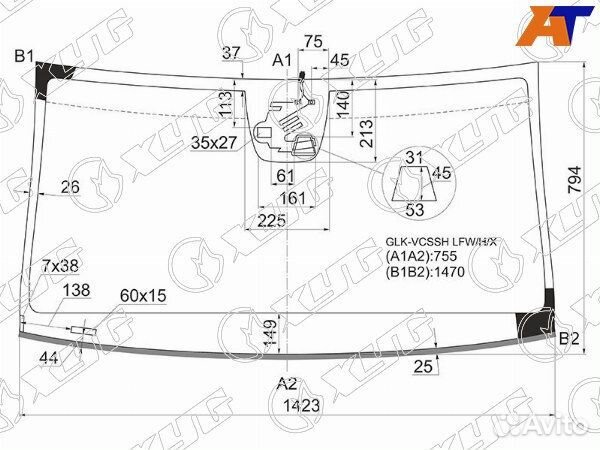 Стекло лобовое mercedes-benz GLK-class