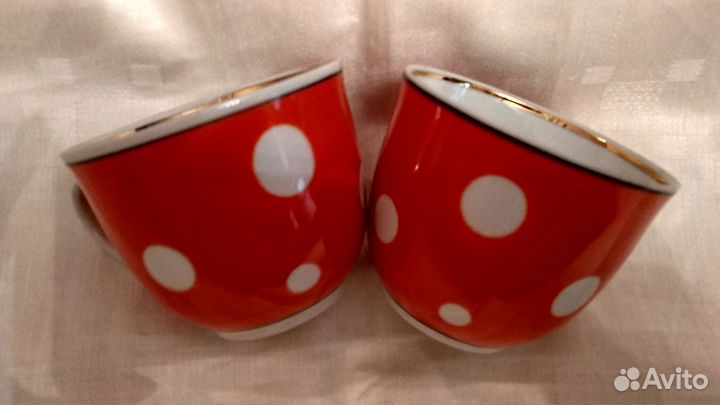 Чашки в горошек СССР 2шт