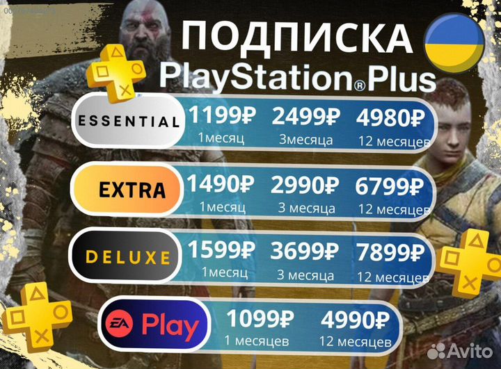 Подписка ps plus delux + ea play Украина (Арт.81830)