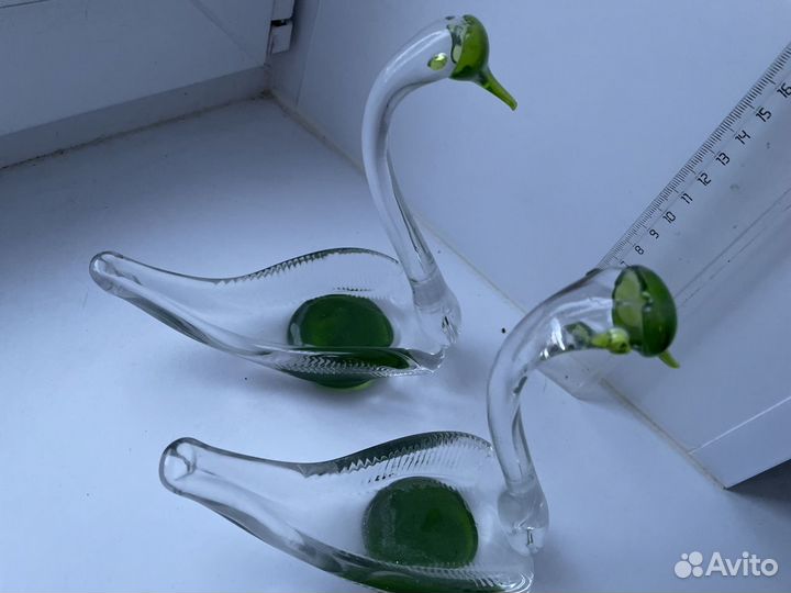 Лебеди хрустальные СССР ручная работа