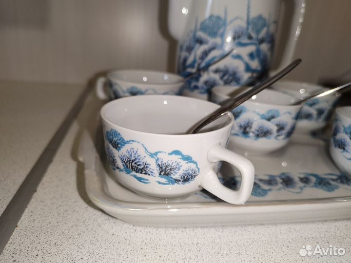 Сервиз кофейный Зима,ссср.Барановка