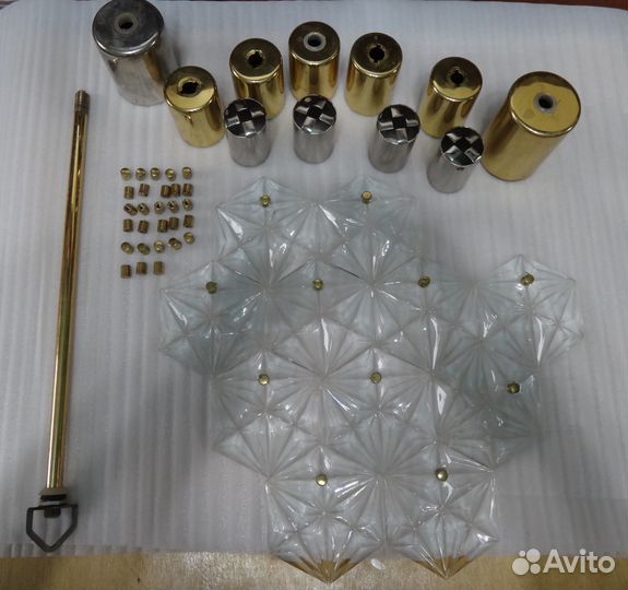 Хрусталь подвески гайки колпаки для люстры СССР