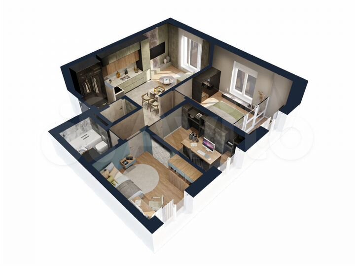 4-к. квартира, 62,6 м², 10/25 эт.