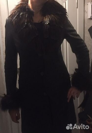 Пальто кожанное женское 50 размер