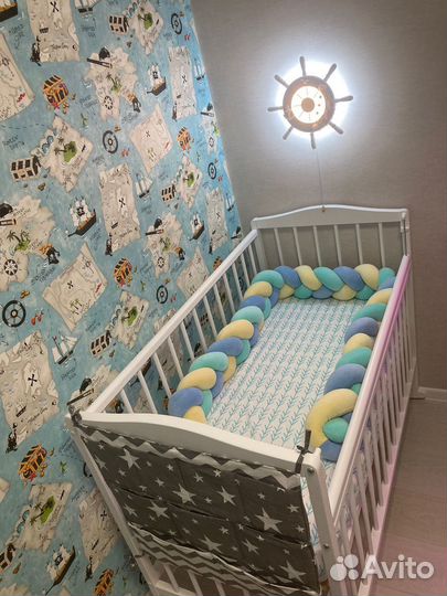 Бортик косичка в кроватку