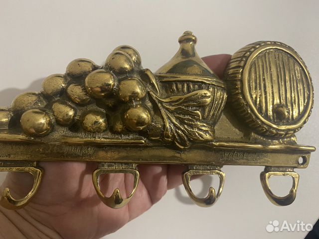 Вешалка из латуни Италия и подсвечник из латуни