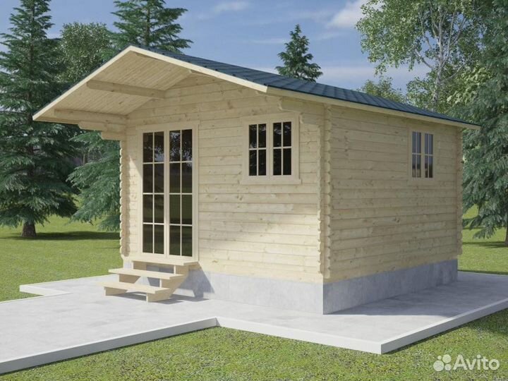 Маленький дачный домик 4000*4000 мм из минибруса