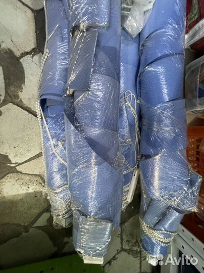 Вертикальные жалюзи тканевые бали синие 4 штуки