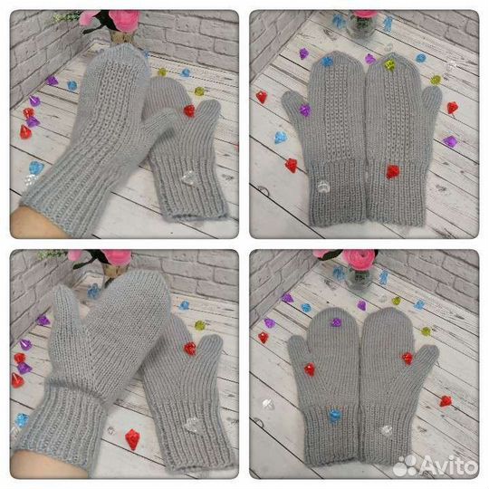 Варежки вязаные ручной работы