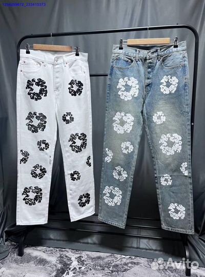 Джинсы Denim Tears серые, белые (Арт.14712)