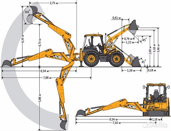 Экскаватор-погрузчик-ямобур JCB