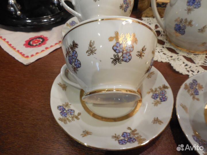 Винтажный чайный сервиз Кремгэсовский фарфор СССР