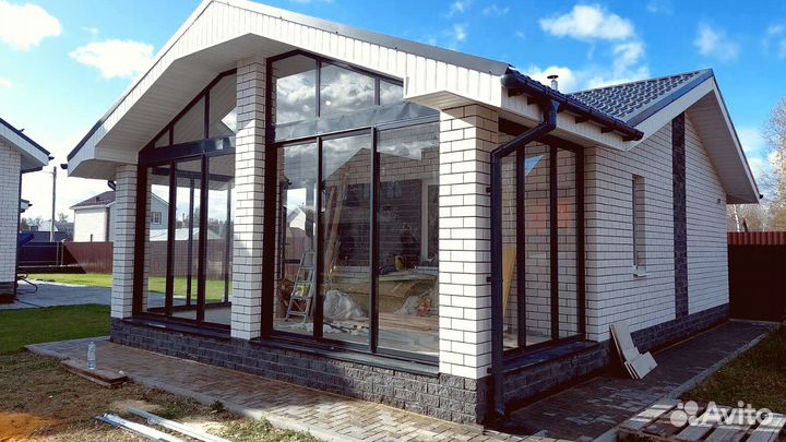 Остекление крыльца веранды дачи дома бани