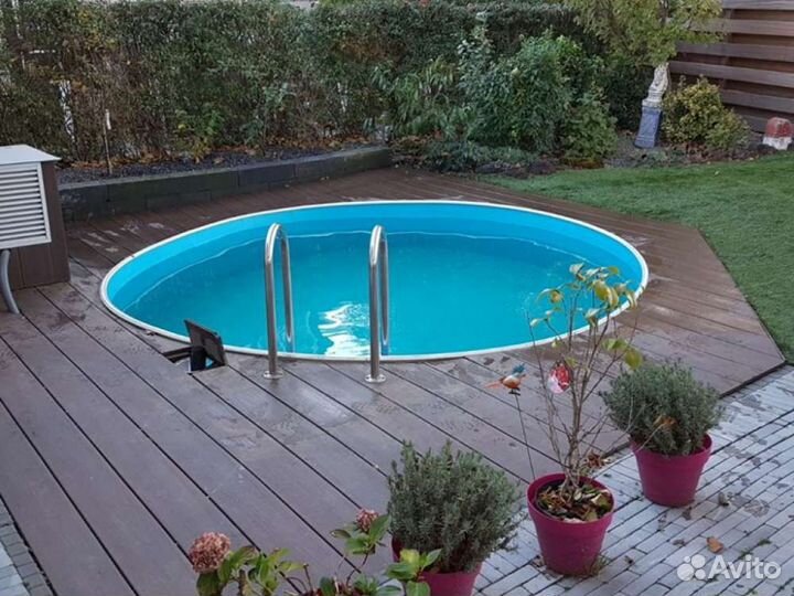 Морозоустойчивый каркасный бассейн Laguna, серый