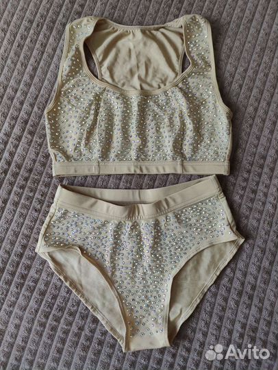 Костюм для танцев/pole dance в стразах