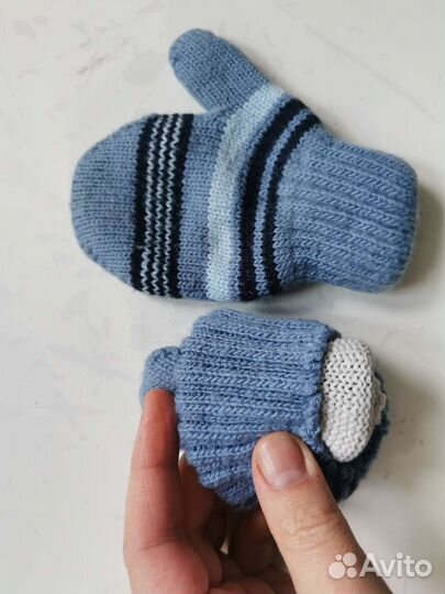 Шапка весенняя kerry 49-51, варежки H&M