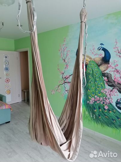 Гамак с ручками для Аэройоги, Стрейчинга