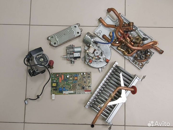 Теплообменики, насосы, платы управления на котлы