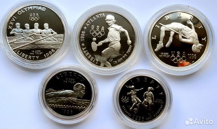 Набор монет. Спорт. Олимпиада Атланта. Серебро 5