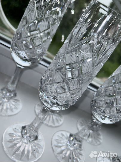 Хрустальные фужеры для шампанского СССР