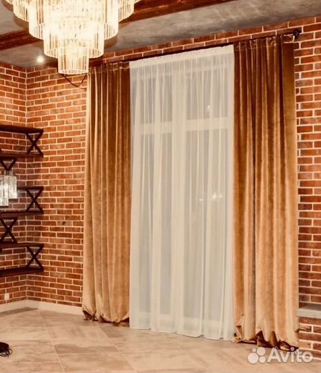 Штора из вуали молочного цвета 600х320