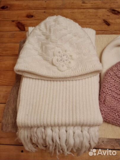 Шапочки с шарфом весна-осень