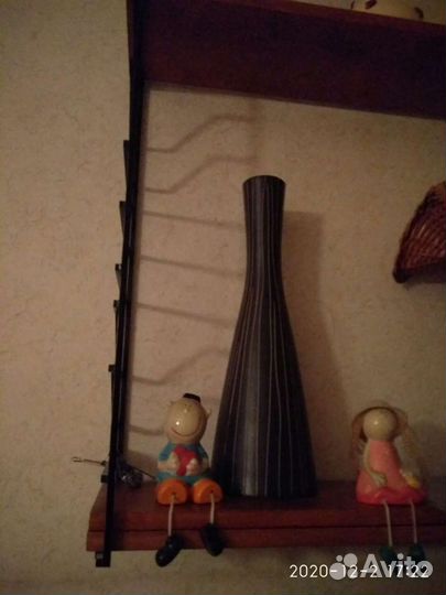 Полка - стеллаж (дерево+медный металл )