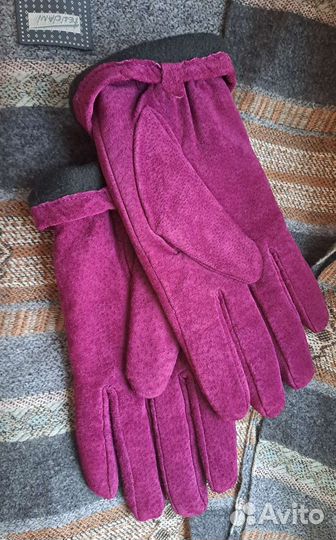 Перчатки кожа замшевые