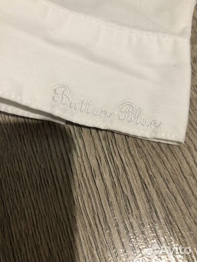 Рубашка для девочки 140 button blue