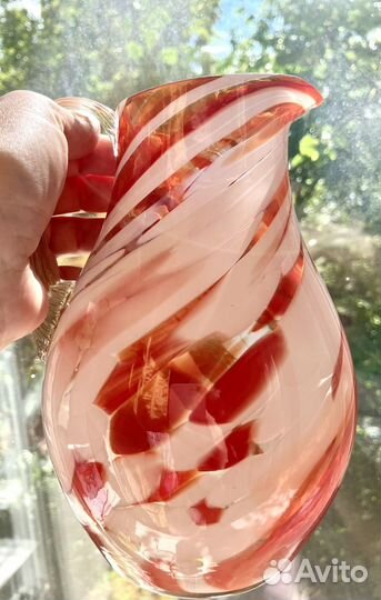 Кувшин цветное стекло винтаж в идеале