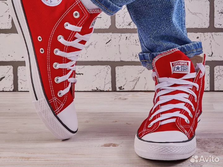 Кеды Converse красные высокие