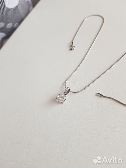 Подвеска на цепочке серебряная