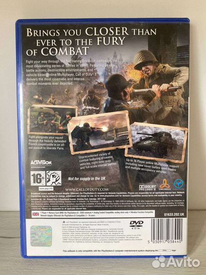 PS2 Call Of Duty 3 лицензионный диск
