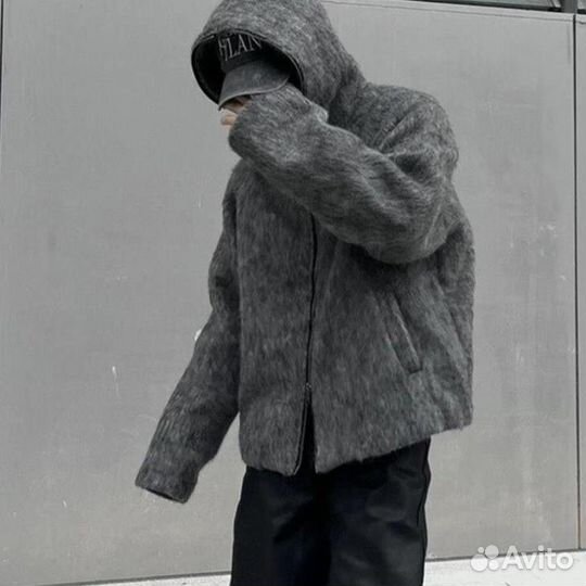 Меховое Зип-Худи Rick Owens type