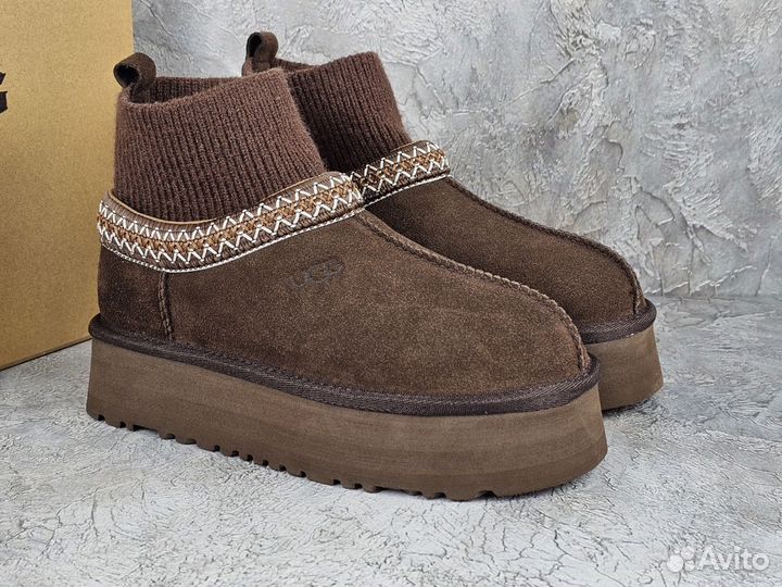 Угги женские Tazz knit шоколад