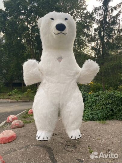 Мишка белый костюм аниматора