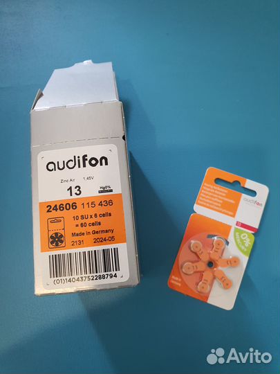 Батарейки для слуховых аппаратов Audifon 13 60шт